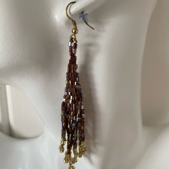 Ink and Alloy Jewelry - New Ink and Alloy Metallic Gold/Rosegold Luxe Seedbead Earrings